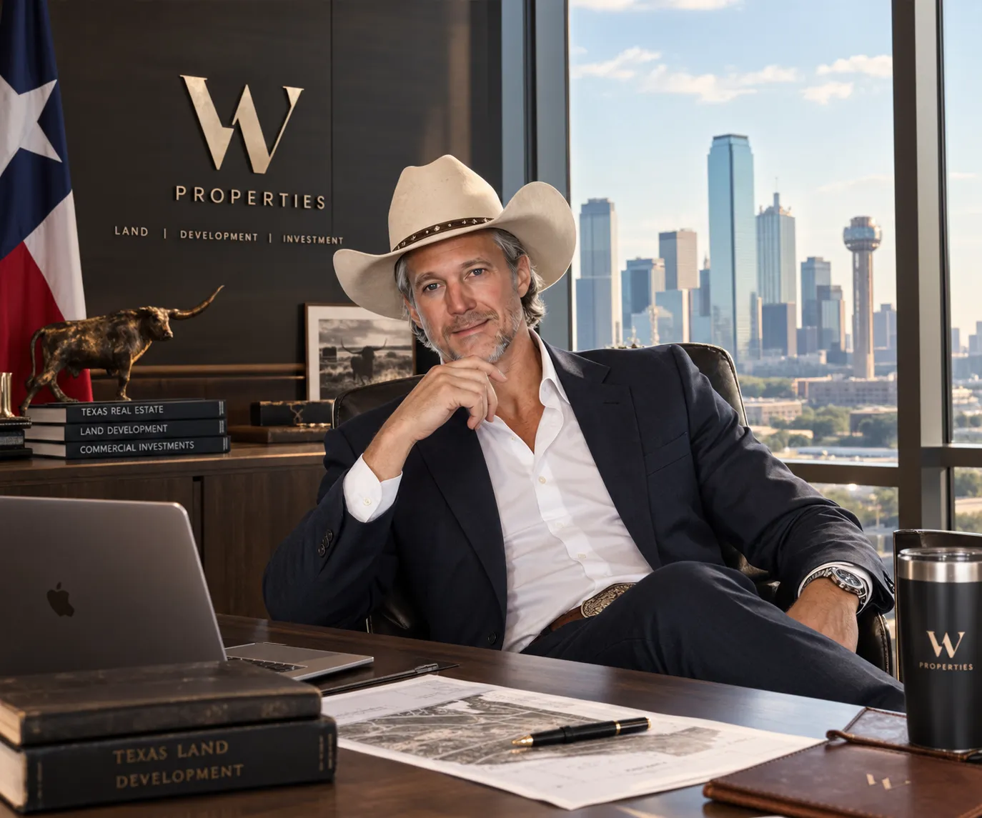 Andrew Welker at his W Properties office in Dallas